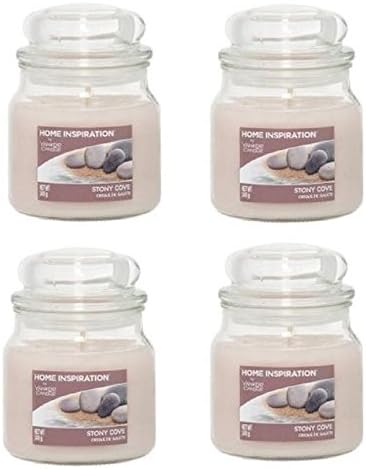 Yankee Candle (Pack Of 4) Home Natural Extracts Stony Cove Scents Fragrance Candle For Home - Best Scented Candle - Home Calming Aroma Candle - Long Burning Fragrance Candle - Best Jar Candle - 340g