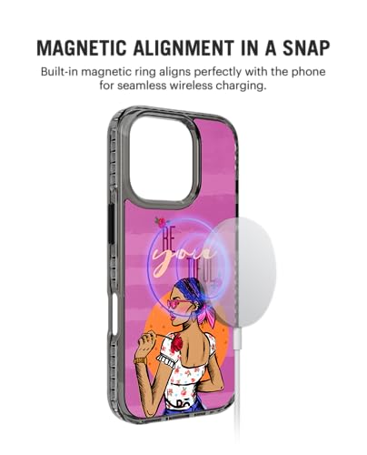 Image of DailyObjects Be You Tiful Stride 2.0 Magnetic Case Cover Compatible with iPhone 16 Pro Max | Wireless Charging Slim Back Cover | 2 Layer Edge Protection & Shockproof