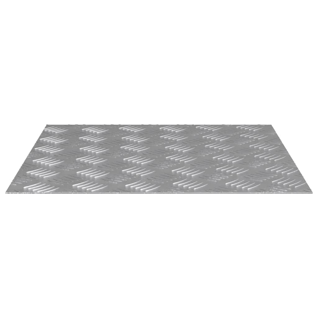 Peldaños cuadrados de aluminio plateado, 50 x 50 cm cada pieza, juego de 4 unidades de chapa estriada, antideslizante para escaleras interiores y exteriores, protección para pisadas