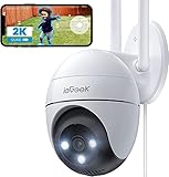 ieGeek 2K Camera Surveillance WiFi Exterieure, 360° Camera IP Compatible avec 2.4Ghz/5Ghz, Vision Nocturne Couleur, Détection Humaine, Audio Bidirectionnel, Pan 355°/Tilt 120°, Stockage Cloud