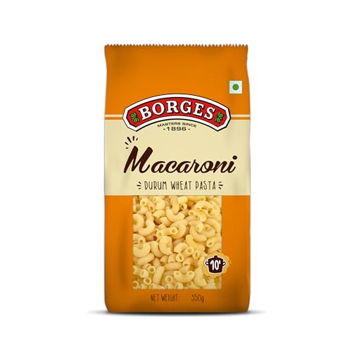 Image of Borges Macaroni Pasta - 350 g | 100% Durum Wheat | High in Protein | Natural Ingredients | Maida Free