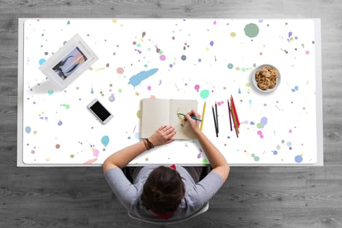 Tapis de souris et clavier pour le travail à la maison grand sous-main lavable taches de peinture