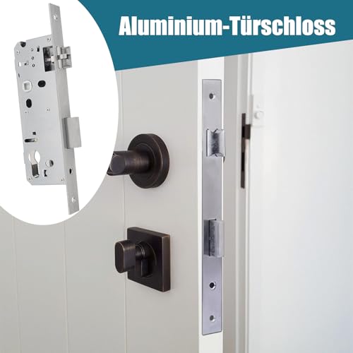 ACESOME zamek rurowy, aluminiowy zamek wpuszczany, zamek do drzwi wejściowych, zamek do drzwi ogrodowych, zamek wpuszczany do drzwi pokojowych (trzpień 45 mm)