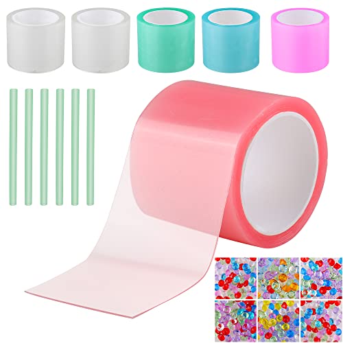 BB Hapeayou Nano Tape for Bubble Kit - 6pcs Colorful Double Sided Elastic Tape for Balloon Decorating and Crafting