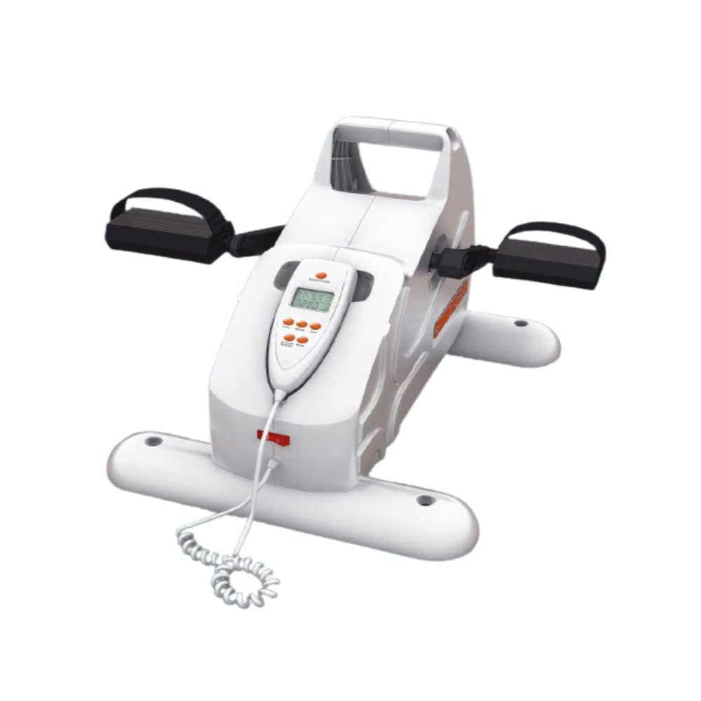 Roten Bi-Bike - Mini Cyclette Da Casa - Pedaliera per la Riabilitazione - Mini Bike Braccia E Gambe Con Lcd - Allenamento a Casa Attrezzi - Bianca