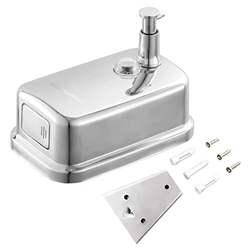 Interhasa! Soap Dispenser Wall Mount 304 Stainless Steel Hand Soap Dispenser, Commercial Liquid Soap Dispenser For Bathroom Kitchen, 800Ml/27Oz #TOP5