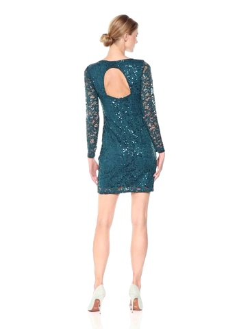 Watch Marina Women's Plus Size Illusion Lace Cocktail Dress with V Neck and  Open Back on Amazon Live