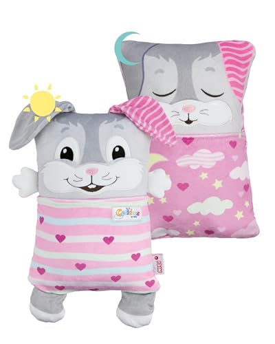 NICI Cosidoo Kuscheltier Hase mit Wendefunktion 30x20cm - grau - Weiches Plüschtier – Für kleine Kuscheltierliebhaber zum Kuscheln & Spielen. Ideal für Zuhause, den Kindergarten oder unterwegs - 62294