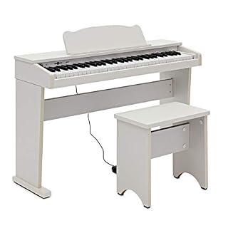 Piano Numérique Junior JDP-1 par Gear4music Blanc - Les Beatles, Paul McCartney, John Lennon, RIngo Starr, George Harrison