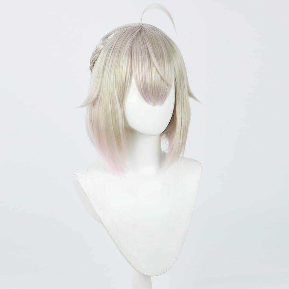 Light blonde wig Gradient Short Hair Bangs cos anime show wig 30cm 11inch