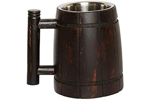 GoCraft Handmade Wooden Beer Mug with 18oz Stainless Steel Cup