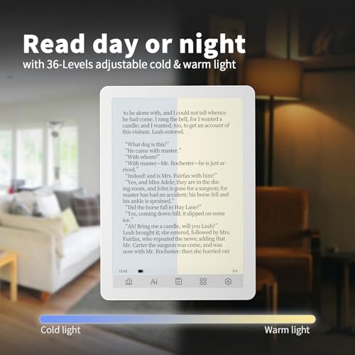 Image of Bigme B6 Black and White Display E-Reader 4GB RAM + 64GB Storage, 36-Level Adjustable Cold and Warm Light, Android 14 OS Epaper Tablet