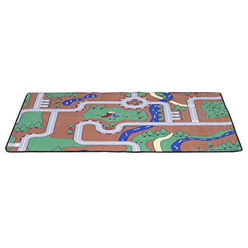 Children’s Factory Learning Carpets Building Blocks Rug, 70x56, CPR504, Baby Playroom Décor, Kids Preschool or Classroom Road Pretend Play Carpet