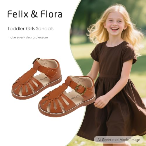 Image of Felix & Flora Toddler Girls Sandals Soft Rubber Princess Flat Shoes Flower Girl Shoes