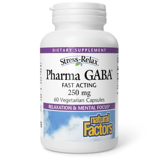 Natural Factors Pharma GABA - Dietary Supplement Supports Calm Sleep & Sleep Quality - Natural Fast-Working Supplement Aids Focus & Brain Health - 60 Chewable Tablets (60 Servings)