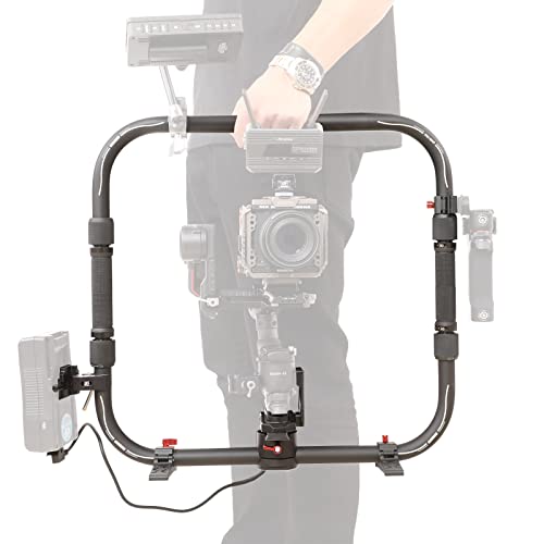 Image of RS 2 Ring Grip,DF DIGITALFOTO RS2 Power Supply System Support Rig Dual Handle Ring Compatible with DJI RS 2 Gimbal,Including ARRI Rosette Adapter and Clamp