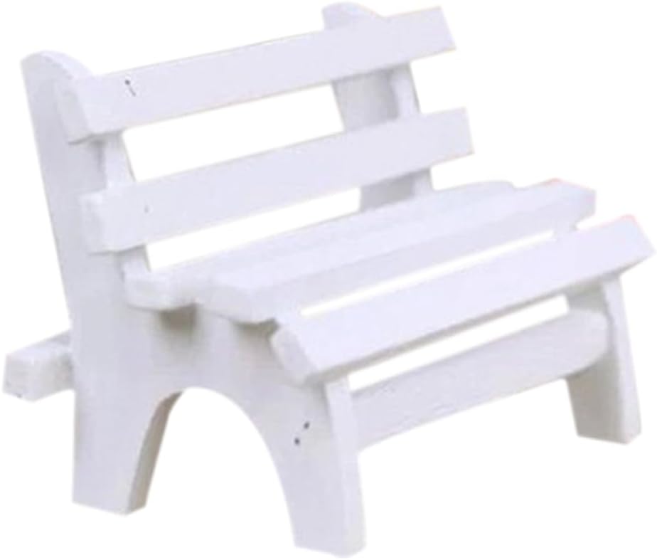 VICASKY Bookcase Decor Bookshelf Decoration Home Accents Landscape Ornament Miencraft Home Décor Forniture + Mini Bench Toy Room Chair Doll House Bamboo White