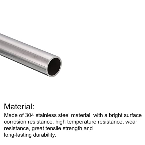 QUARKZMAN 304 Edelstahl Rohr 13mm Außendurchmesser, Runde Nahtlose Edelstahlrohr 1mm Wandstärke, Edelstahl Gerade Rundrohr 250mm Länge, Silber Metallrohr für Industrie Heim Gartendekoration