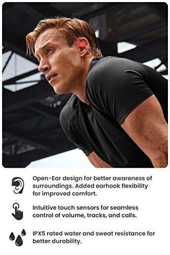 Cleer Audio Arc Ii Sport Bluetooth 5.3, Open Ear Headphones For Android & Iphone, Wireless Earbuds, 35Hr Battery Life, Ipx5 Water Resistant, Dual 16.3Mm Drivers With Multipoint Connectivity Red #TOP2