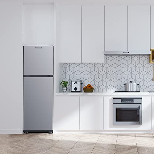 Full Size Refrigerator 10.1 Cu Ft With Top Freezer, Double Door, Low Noise, Removable Glass Shelves, For Home, Office, Garage, Adjustable Temperature Settings, Stainless Steel #TOP1
