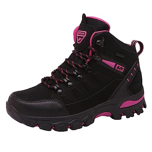 JiuQing Botas para Caminar para Mujer Zapatos Impermeables para Trekking Y Senderismo para Mochileros Senderos para Acampar Caminar Al Aire Libre,Negro,38 EU