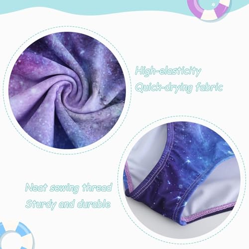Image of Girls One Piece Swimsuits Tie Dye Bathing Suit Hawaiian Summer Swimwear for Girls 3-16 Years