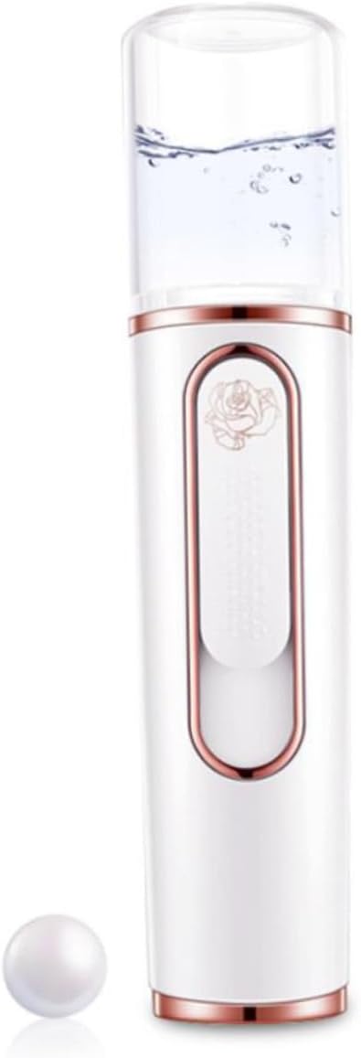 VICASKY Portable Mini Nano Facial Steamer with Cool Mist Sprayer Abs Material Handheld Moisturizing Face Sprayer for Skin Care Hydration and Nutrition Absorption Non Slip Grip White
