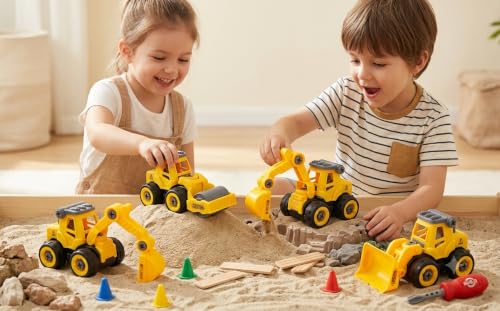 Image of DIY Construction Vehicles Set of 4 with Screwdriver