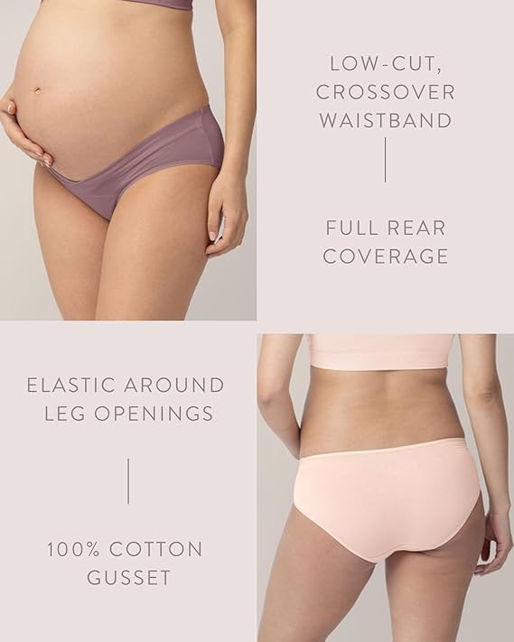 GEIFA® Pack of 5 Maternity Panties, Low Waist, Cotton, v Shape, Super Comfortable, Pregnancy Plus Size (S to 4XL) (in, Alpha, L, Plus Assorted Color - Image 5 thumbnail