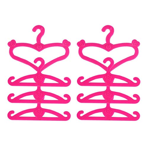 12pcs Doll Cloth Hangers Heart-Shape 2 3/8 Inches Pink-Random Style