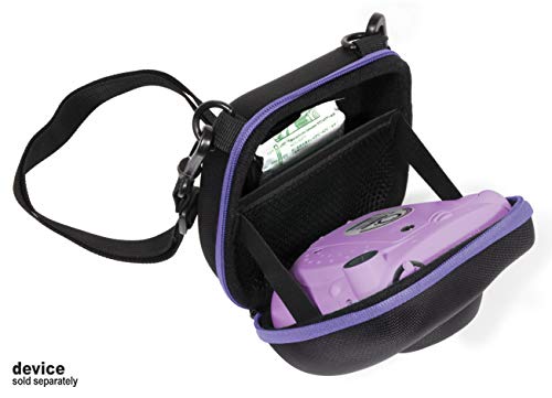 Ingo Protective Case For Fujifilm Instax Mini 8, Mini 7S, Mini7; Instant Camera Polaroid Pic-300 Instant Film Camera, Free Neck Strap, Easy In & Out For Use, Blue Contrast Zip (Black+Purple) #TOP3