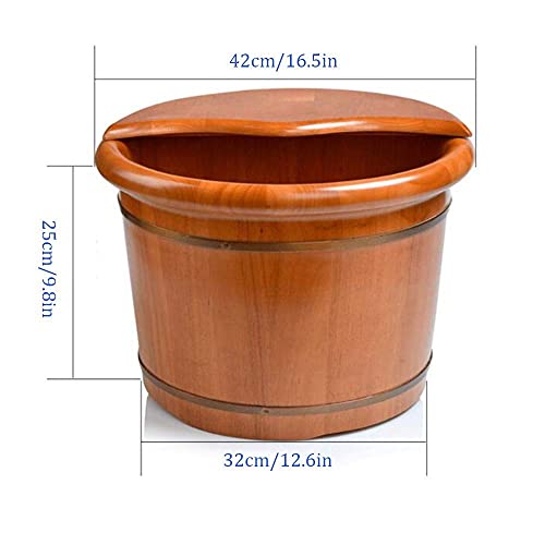 Cubeta de madera para baño de pies con tapa 42x25 cm miniatura 5