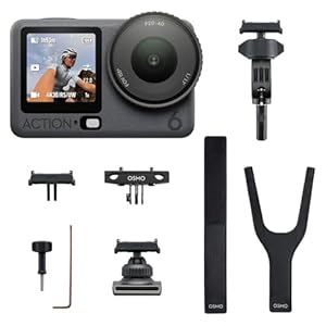 DJI Osmo Action 6 Radrennsport-Combo, Action-Cam mit Fahrrad-Zubehörset, magnetischer Schnellverschluss, 4 Std. Akku, Action-Cam 8K – ideal für Straßen- und City-Radtouren