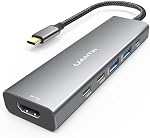 UANTIN USB-C Le centre (6-in-1) Adaptateur multiport avec 10Gbps USB C 3.2 & USB-A 3.2 4K HDMI, 100W Livraison d'électricité, USBC Dongle pour MacBook Pro/Air, iPad Pro, ThinkPad, iMac et plus encore
