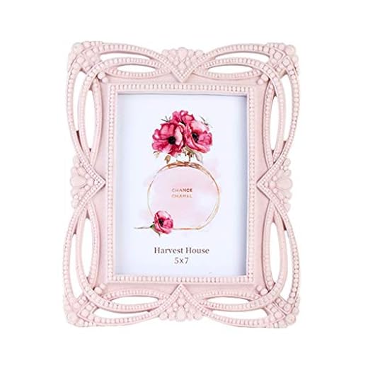 Fotoram Creative Resin Flocking Photo Frame 5 × 7 Foto Display Fotoram Dekorativ fotoram för skrivbord 1 Pack Foto (Color : Pink, Size : 5 x 7)
