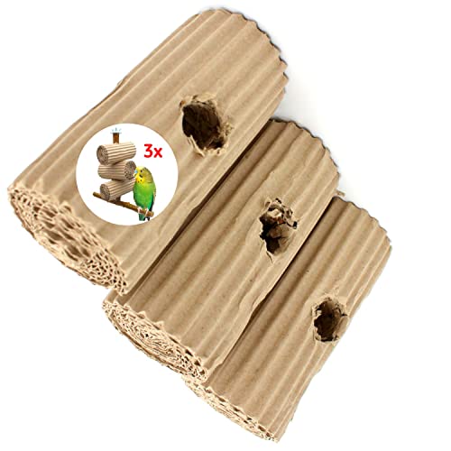 Vogelgaleria® Recharge de paradis pour les oiseaux - 3 rouleaux de rechange économiques pour jouets d'oiseaux pour un plaisir de grignotage durable Cover