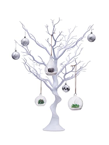 Wedding Genie Artificial Decoration Centerpiece 34" Branch Tree Wedding Eastern Halloweens Holiday Decor Life-Like Life-Size Birthday Indoor And Outdoor Décor With Light And Candle (White) #TOP1