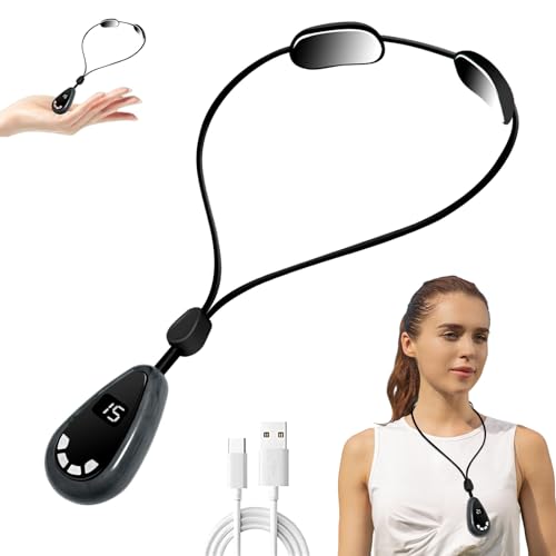 Lymphatic Relief Neck Massager 2025, 6 Gears Portable Lymphatic Relief Neck Massager, Intelligent Neck Massage with Heat, Electric Pulse Neck Massage for Pain Relief (Grey)