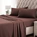 SLEEP ZONE Bed Sheet Sets Temperature Regulation Soft Wrinkle Free Fade Resistant Easy Sheets 4 PC, Nutmeg,Queen