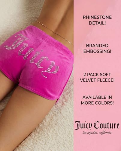Image of Juicy Couture Women's 2-Pack Sleep and Lounge Velvet Fleece Dolphin Shorts
