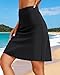 Pinup Fashion Swim Skirt Bottoms Black Women Modest High Waisted Tummy Control Bathing Suit Skirt with Built-in Shorts