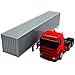 Geavonyg Container Truck Die Cast Metal Vehicle Model 20.5CM Miniature Collectible Ornament Home Office Decors Gift Detailed Miniature Truck Model