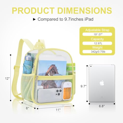 USPECLARE Clear Backpack Stadium Approved 12X11x6, Waterproof Clear Bag Stadium Backpack for Concert Work Sport Event2