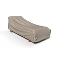 Budge P2W01PM1 English Garden Patio Chaise Lounge Cover Heavy Duty and Waterproof, Large, Tan Tweed