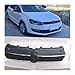 Compatible For Volkswagen VW Polo 6R 2009 2010 2011 2012 2013 Cover Mesh Bumper Front Mask ABS Grille Center Grill Honeycomb Racing(SLIVER)