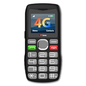 TTfone TT890 4G Senior Phone – eenvoudig te gebruiken mobiele telefoon met grote knop met noodhulp, USB-C-opladen, Bluetooth, camera – ontgrendeld (met USB-kabel)