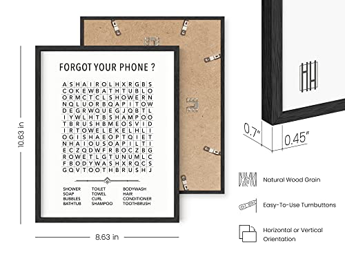 HAUS AND HUES Funny Bathroom Decor Wall Art | Set of 3 Signs and Prints for Bathrooms | Toilet Signs (Black Framed, 8x10) by HAUS AND HUES - Used condition - Image 3