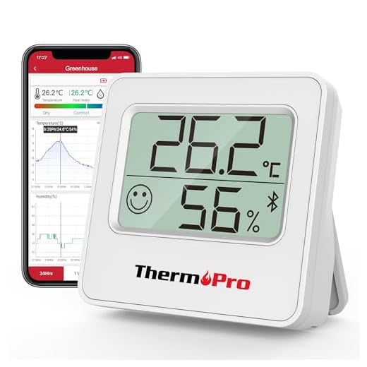 ThermoPro TempPro TP357 Kamerthermometer, thermometer-hygrometer, Bluetooth 80m, digitaal, met app, luchtvochtigheidsmeter met smiley-aanduiding en grafiek