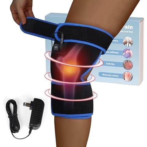 Heating Pad Heating Pad for Knee, Heated Knee Wrap for Men Women, Pain Relief Pad for Knee, Shoulder, Elbow, Joint Soreness Swelling, Arthritis, Auto-Off, Heating Knee Pad with AC Adapter Cover