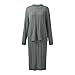 Womens Two Piece Sweater Skirt Sets Winter Chunky Cable Knit Warm Cozy Sweater Top Bodycon Long Skirt Fashion Classy Outfits Business Office Work Casual Dressy Going Out Fall Matching Suits Grey